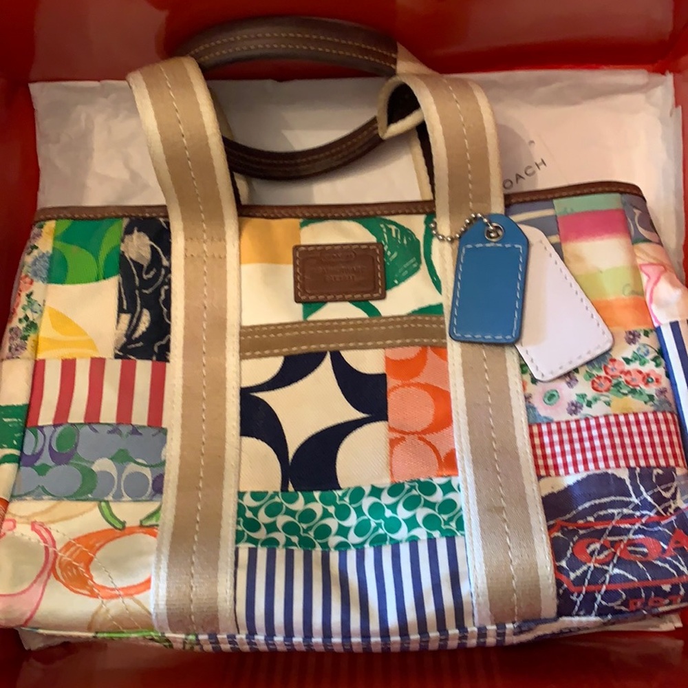 Coach multicolored 00s patchwork small handbag
